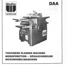 Wadkin Daa Planer Surfacer和厚度备件
